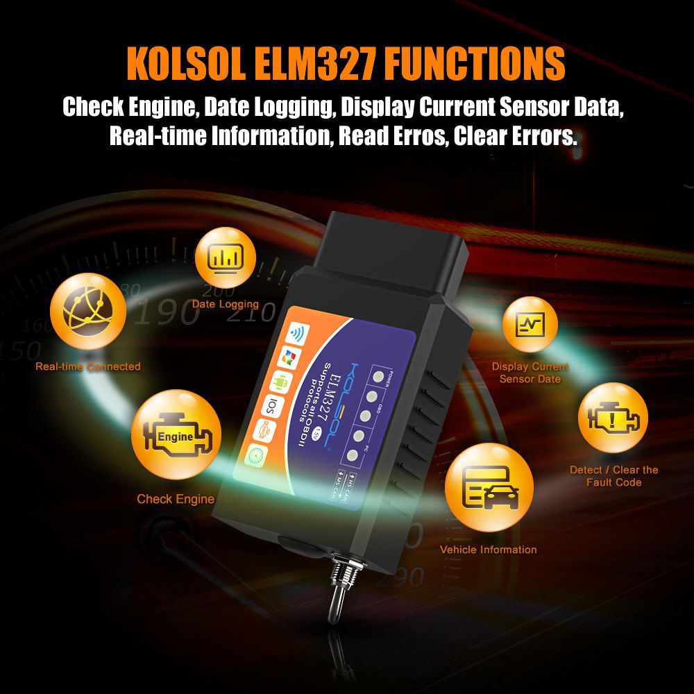 KOLSOL ELM327 WIFI OBD2 Scanner V1.5 ELM327 mit Switch Car Scanner