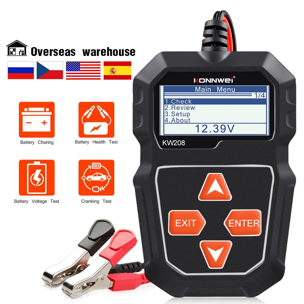 KONNWEI KW208 Auto Batterie Tester 12V 100 bis 2000CCA Kurbelladekreis Tester Batterie Analyzer 12 Volt Batterie Werkzeuge