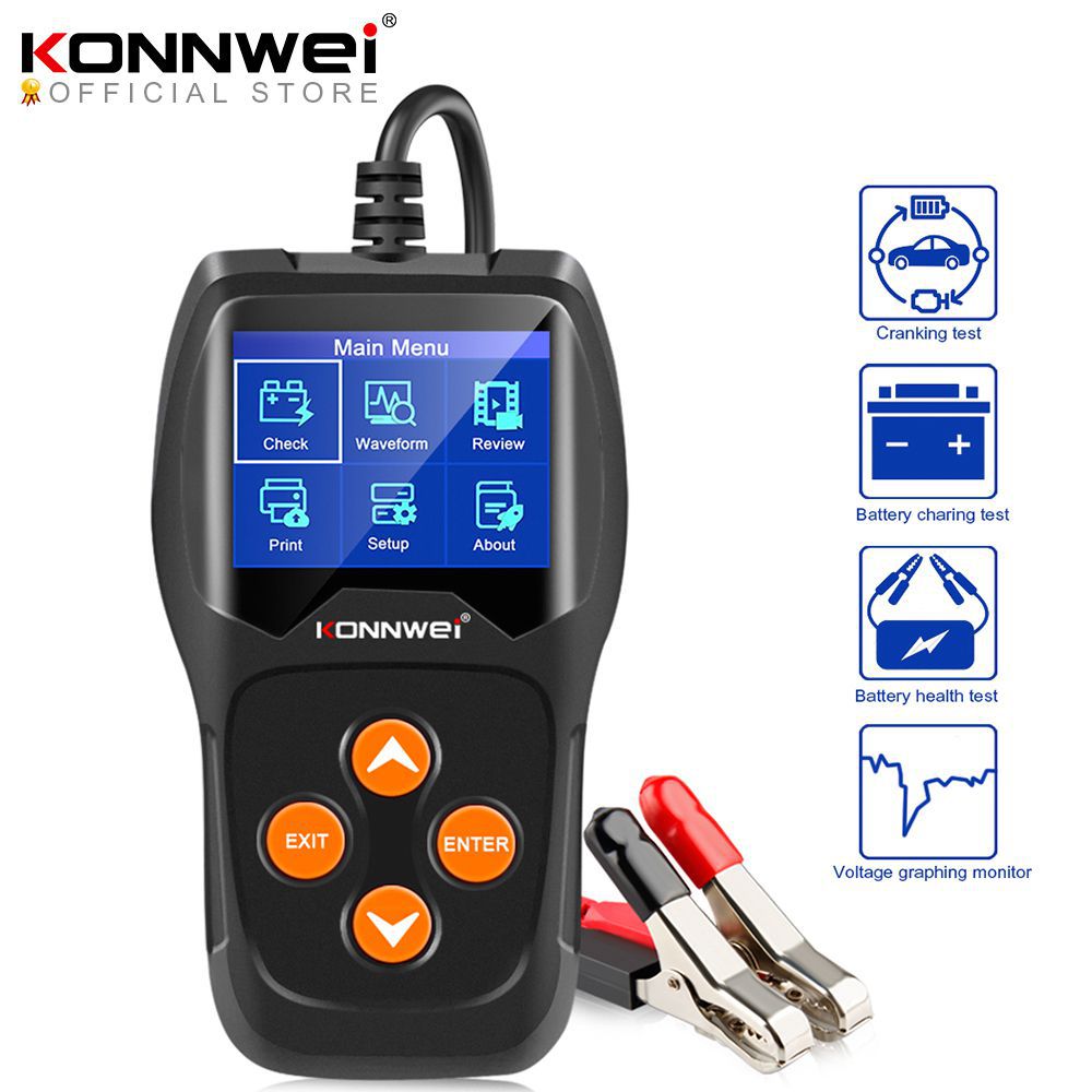 KONNWEI KW600 Car Battery Tester 12V 100 bis 2000CCA 12 Volt Battery Tools für die Auto Quick Cranking Diagnose