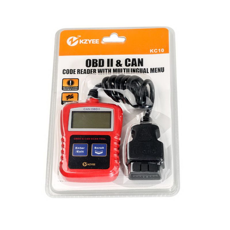 KZYEE KC10 OBD II & CAN Code Reader Universal Classical OBDII Automotive Code Reader Diagnostic Scan Tool Überprüfung der Motorbeleuchtung für 12V