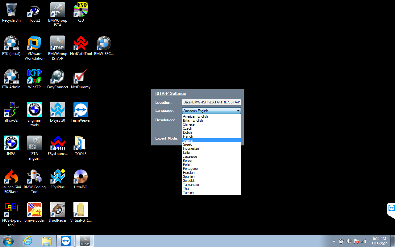 V2020.5 BMW ICOM Software ISTA-D 4.22.32 ISTA-P 3.67.1.006 mit Engineers Programmierung Win7 System 500GB Festplatte