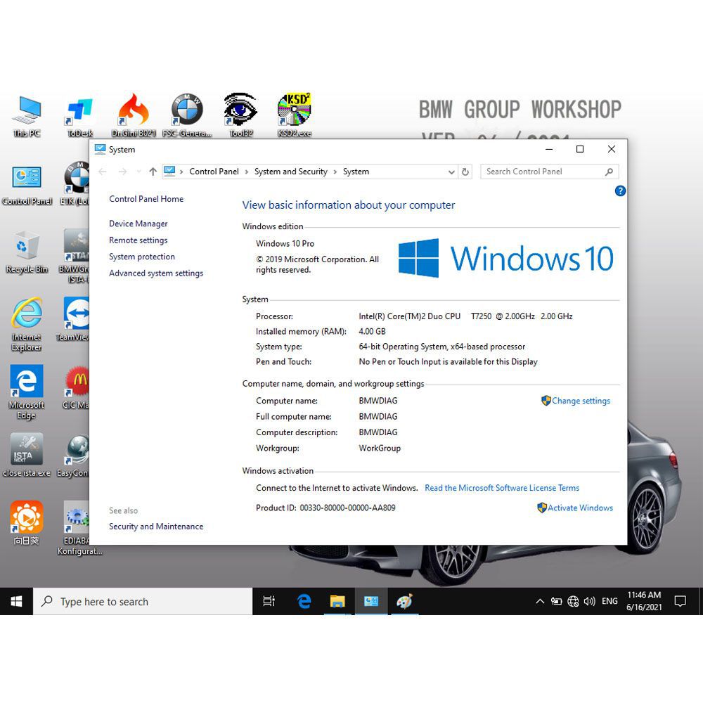 V2022.6 BMW ICOM Software SSD Win10 System ISTA-D 4.35.20 ISTA-P: 3.68.0.0008 mit Engineers Programmierung