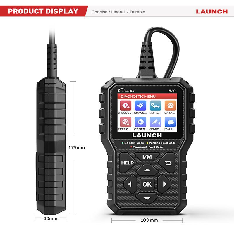 LAUCH Creader 529 CR529 OBD2 Scanner Automotive Diagnostic Tool OBDII Code Reader Fehlercode Lesen Sie OBD Scan