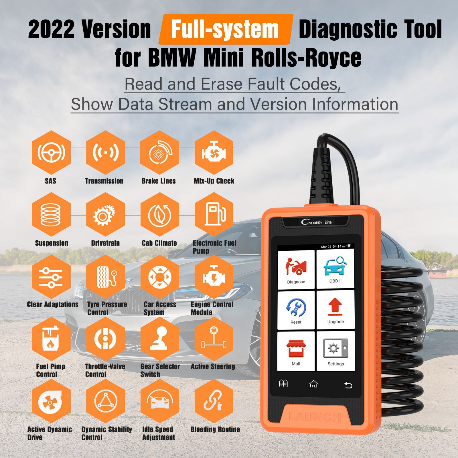 2022 Neueste Launch Creader Elite für BMW Diagnostic Scan Tool mit vollen OBD Funktionen