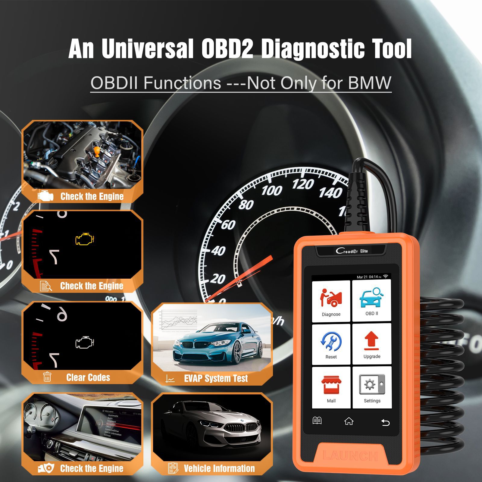 2022 Neueste Launch Creader Elite für BMW Diagnostic Scan Tool mit vollen OBD Funktionen