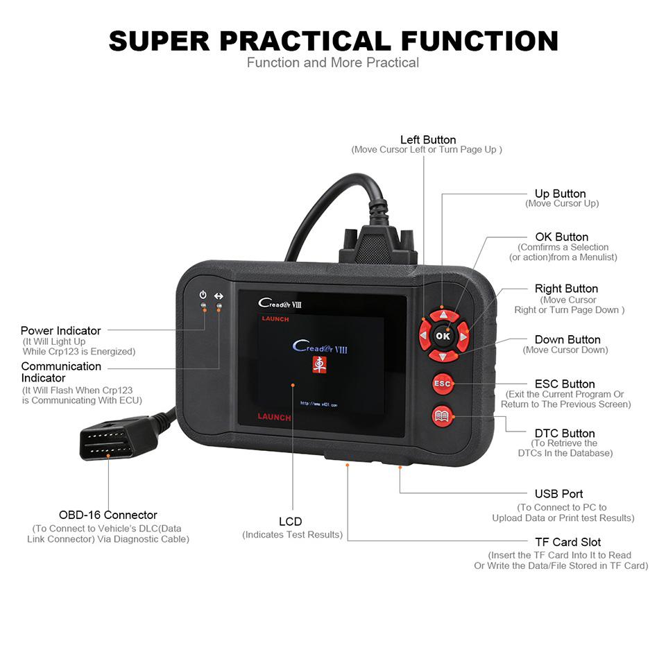Starten Sie Creader VIII Auto Code Reader Scanner
