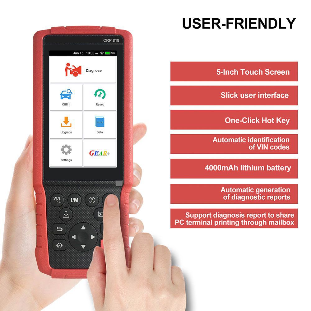 Launch CRP818 Full-System OBD2 Diagnose-Tool FÜR Europäische Autos kostenloses Update Online