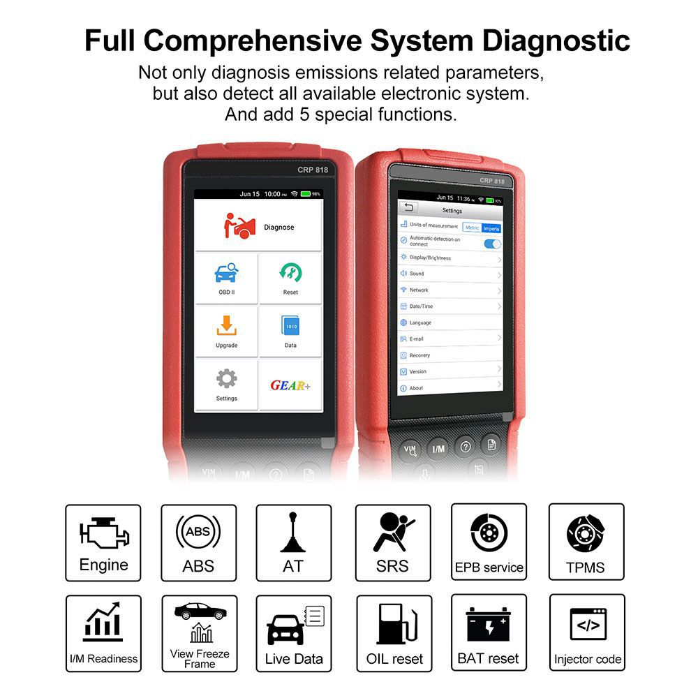 Launch CRP818 Full-System OBD2 Diagnose-Tool FÜR Europäische Autos kostenloses Update Online