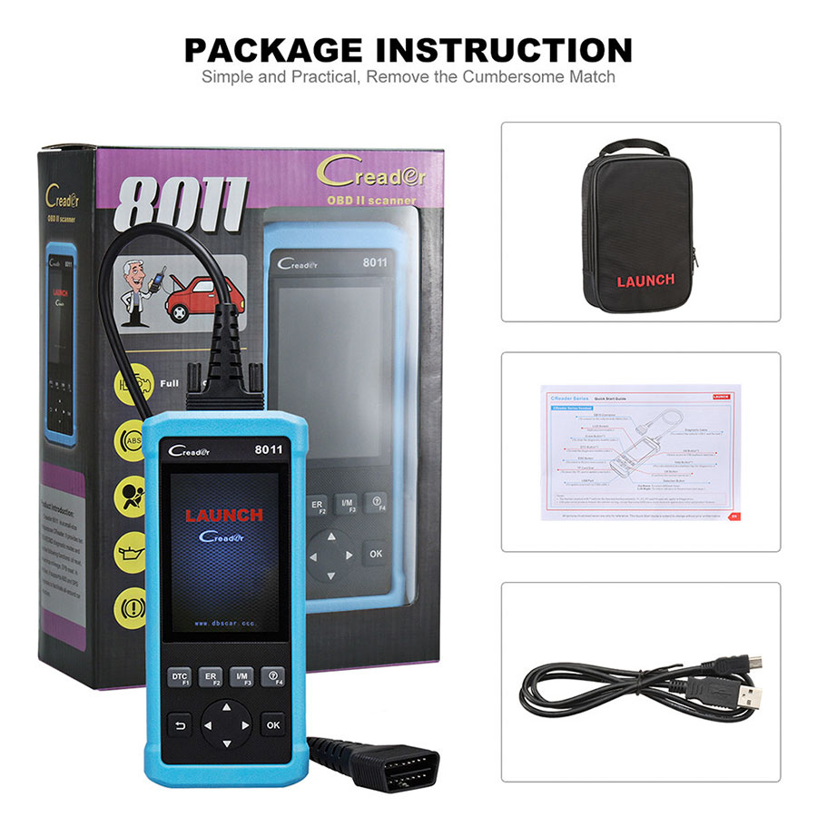 LAUNCH DIY Code Reader CReader 8011 Full OBD2 Scanner OBD +ABS +SRS +Oil +EPB +BMS für TOYOTA, FORD, BENZ