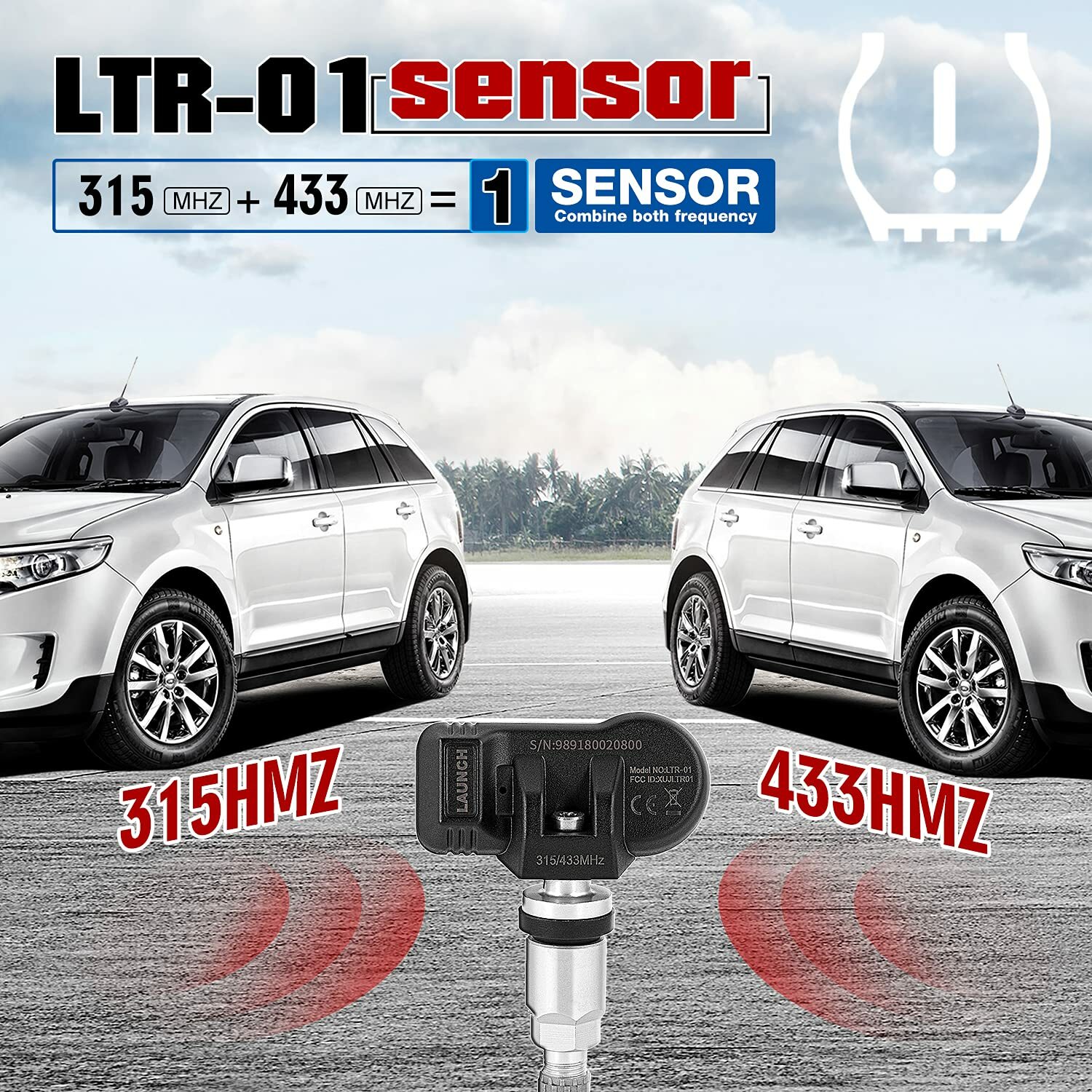 LAUNCH LTR-01 RF-Sensor 315MHz & 433MHz 2 in 1 TPMS-Sensorwerkzeug programmierbar