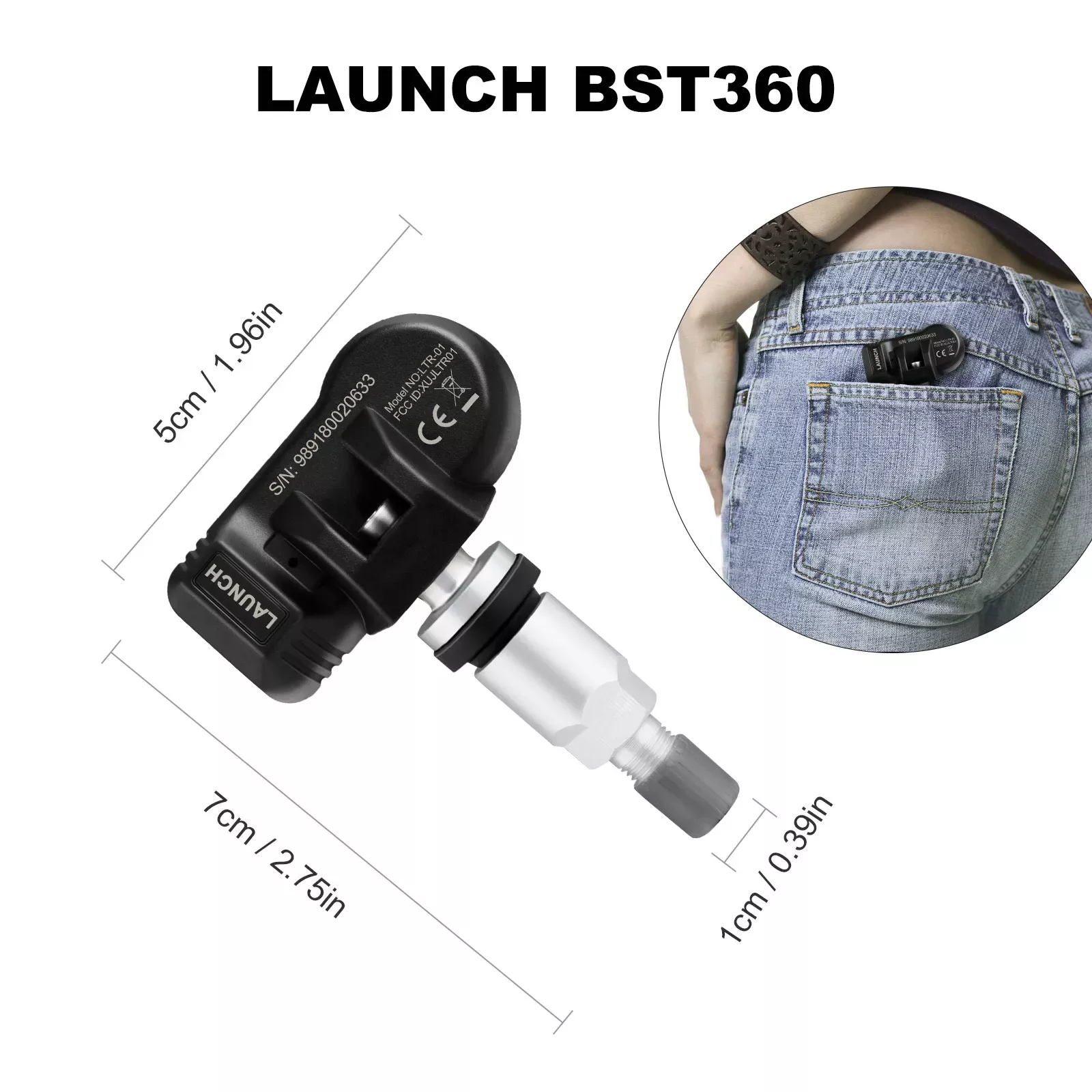 LAUNCH LTR-01 RF Sensor 315MHz & 433MHz TPMS Werkzeug Metall & Gummi