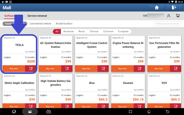 LAUNCH TESLA Software License Work for Launch X431 V, V+, PAD V, PAD VII