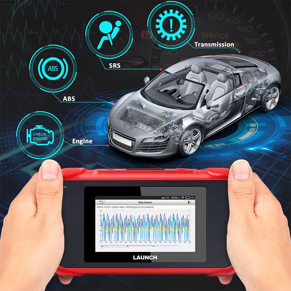 Starten Sie X431 CRP129E für OBD2 ENG ABS SRS AT Diagnose und Öl/Bremse/SAS/TMPS/ETS Reset