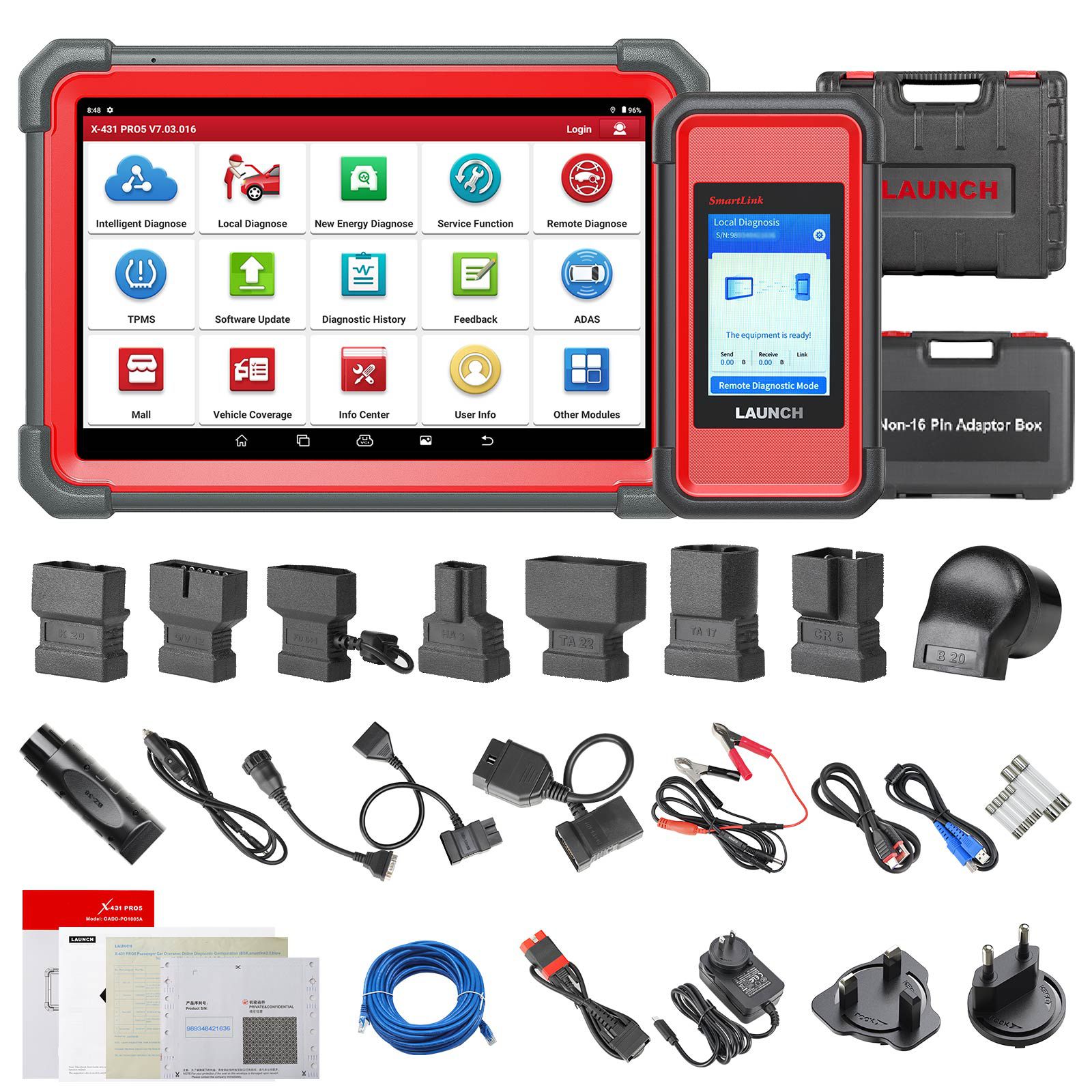 2024 Neue LAUNCH X431 PRO5 PRO 5 mit J2534 Smartlink 2.0 Bi-Directional Diagnostic Tool CANFD DoIP HD unterstützt Online-Programmierung und Topologie-Mapping