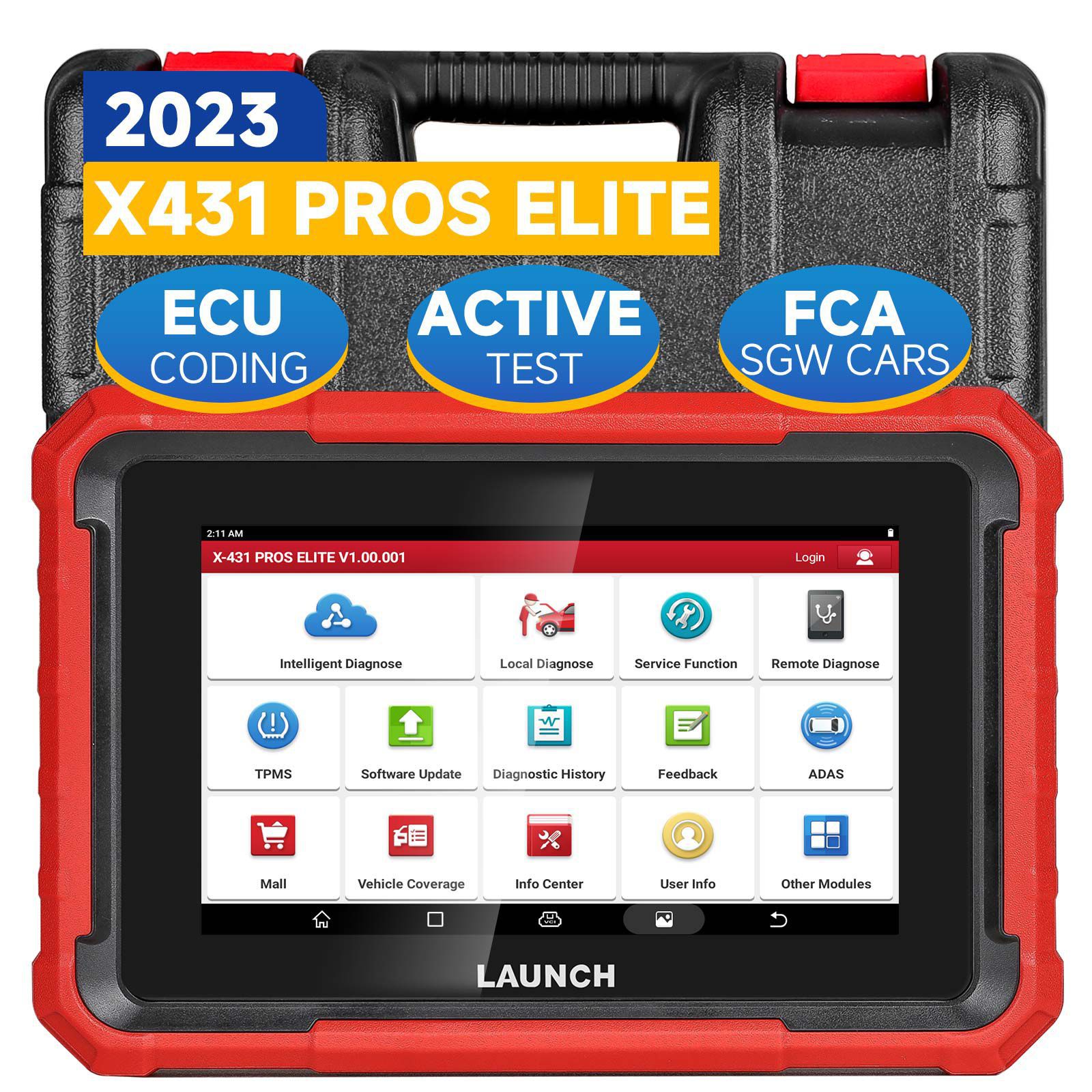 2024 Launch X431 PROS ELITE Bidirektional Scan Tool mit CANFD ECU Coding Full System 32+ Special Function VAG Guide