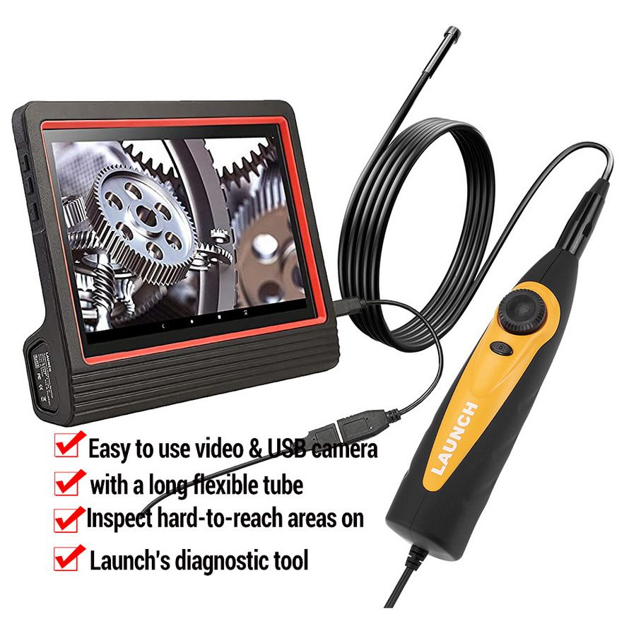 LAUNCH X431 VSP600 Kamera Videoscope HD IP67 2M Kabel 6 einstellbare LED-Leuchten Mirco USB Type-C Borescope Video Inspection