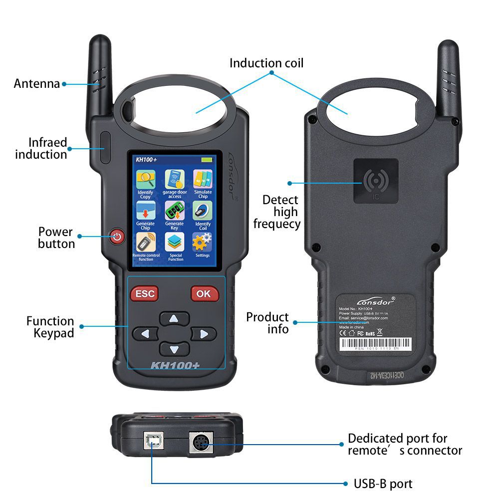 LONSDOR KH100+ Remote Key Programmer Latest Handheld Device Update Version von KH100