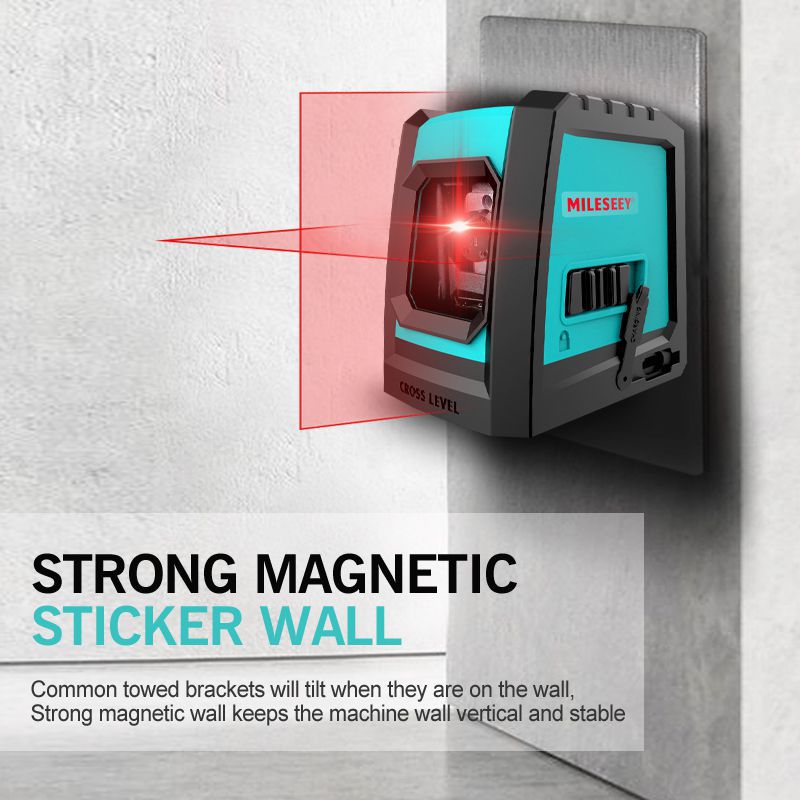 Mileseey Vertical & Horizontal 2 Lines Laser Leveler Professional Vertical Cross Laser Leveler mit USB Charge und Stativ