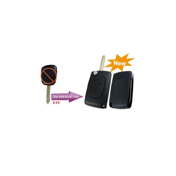 Modifizierte Flip Remote Key Shell 2 Button SX9 für Citroen 5pcs /lot