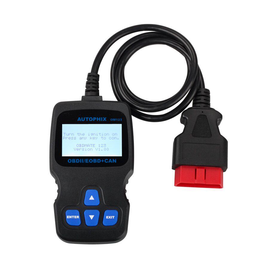 Neue Ankunft OM123 OBD2 EOBD CAN Hand held Engine Code Reader Multi Language (Black Color)