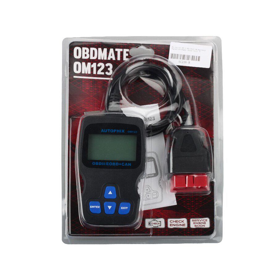 Neue Ankunft OM123 OBD2 EOBD CAN Hand held Engine Code Reader Multi Language (Black Color)