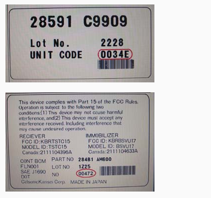 Nissan Body Control Modul Seriennummer