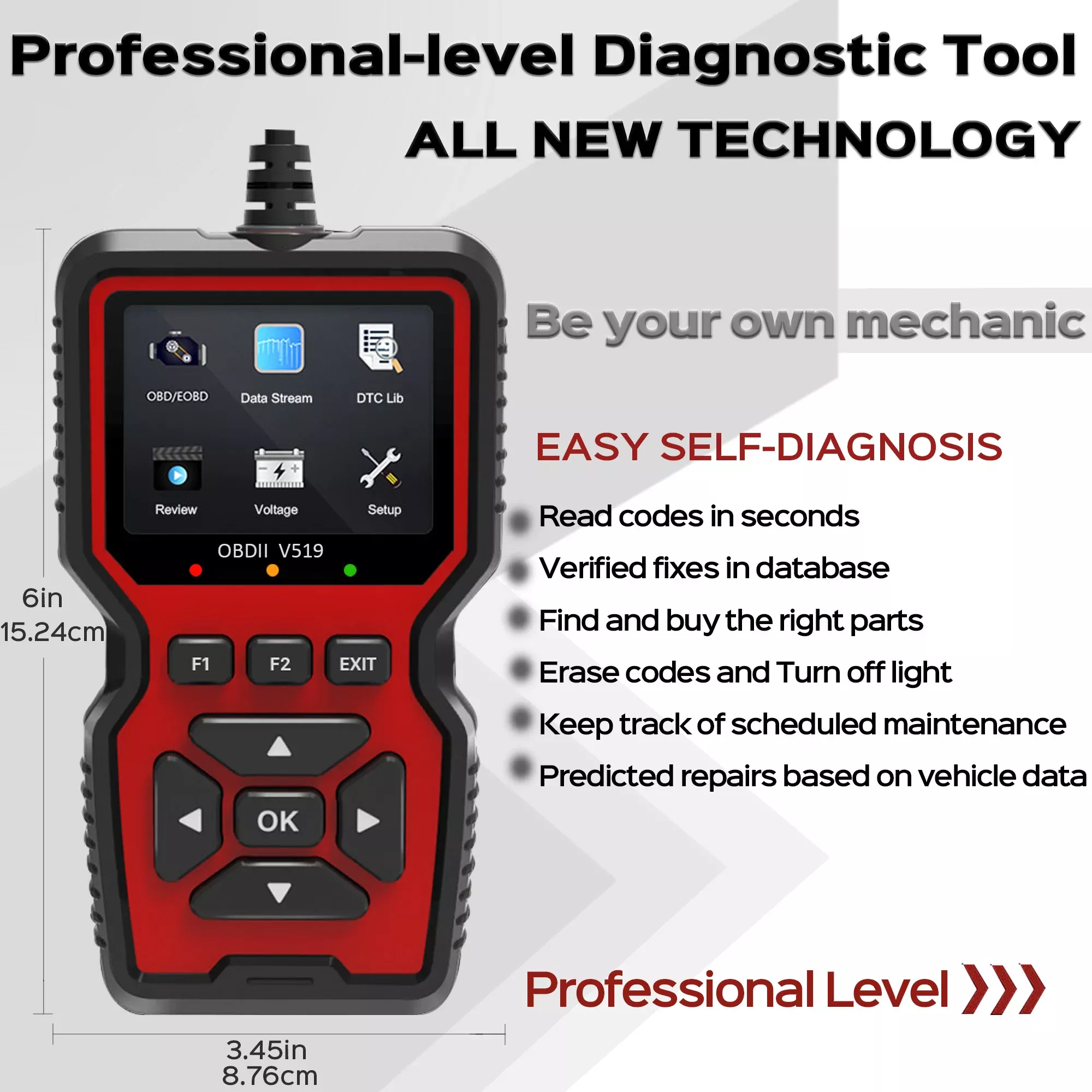 V159 OBD2 Scanner Live Data Professionelle Mechanik OBDII Diagnose-Code-Leser-Werkzeug für Kontroll-Motor-Licht