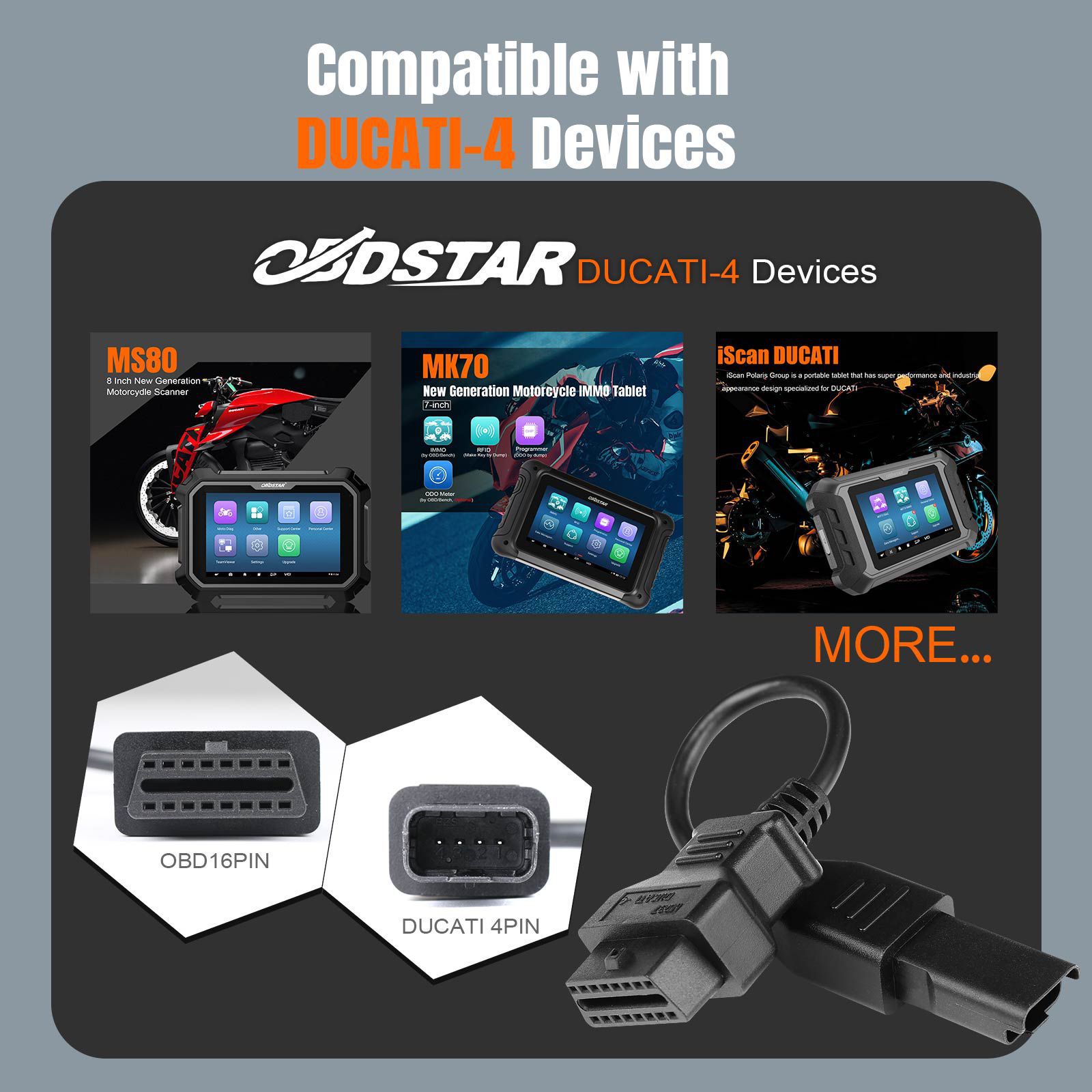 OBDSTAR MK70 ODO Meter Optionale Paket Software Autorisierung und M037 Adapter für BRP DUCATI