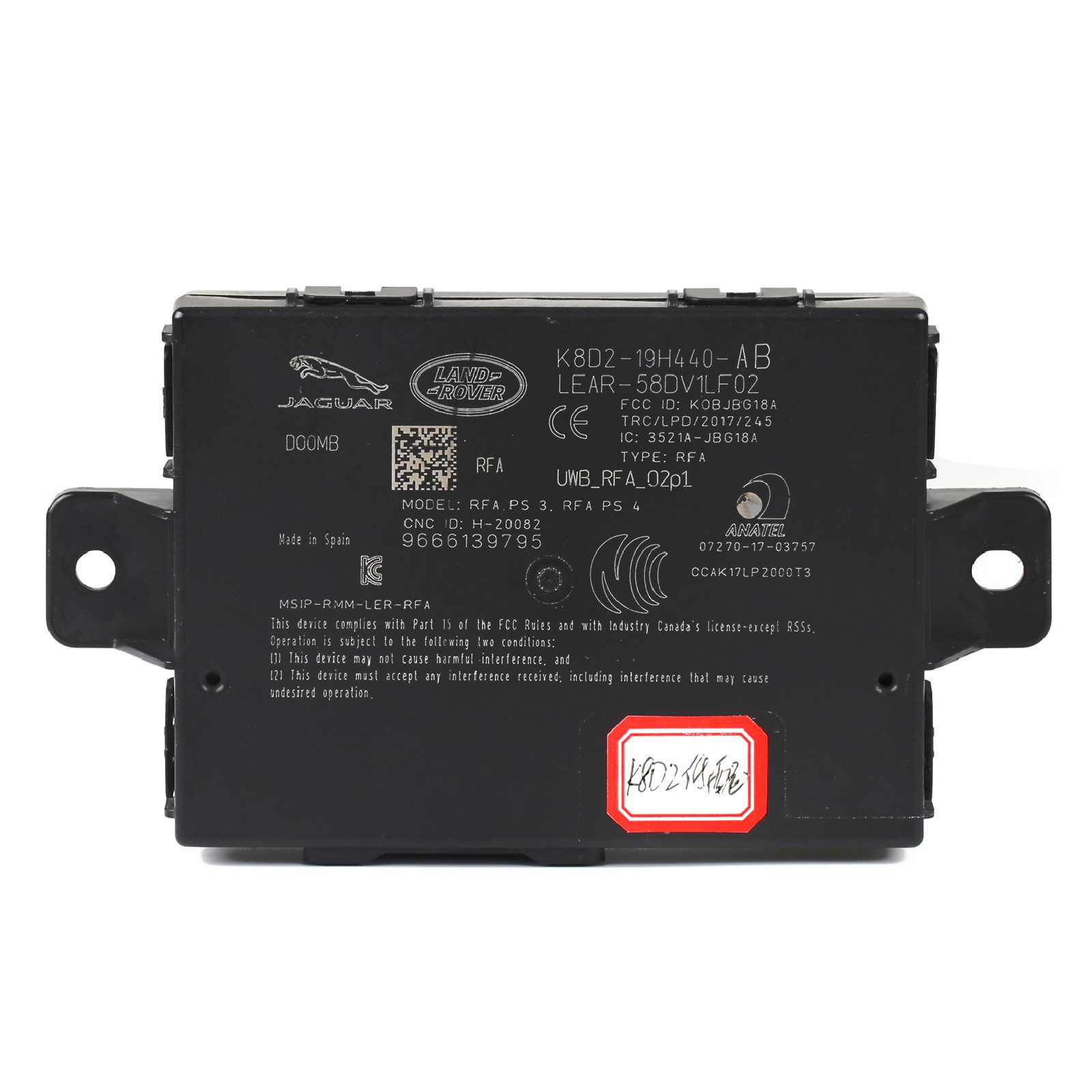 OEM Jaguar Land Rover RFA Modul K8D2 ohne Komfortzugang enthält SPC560B Chip und Daten