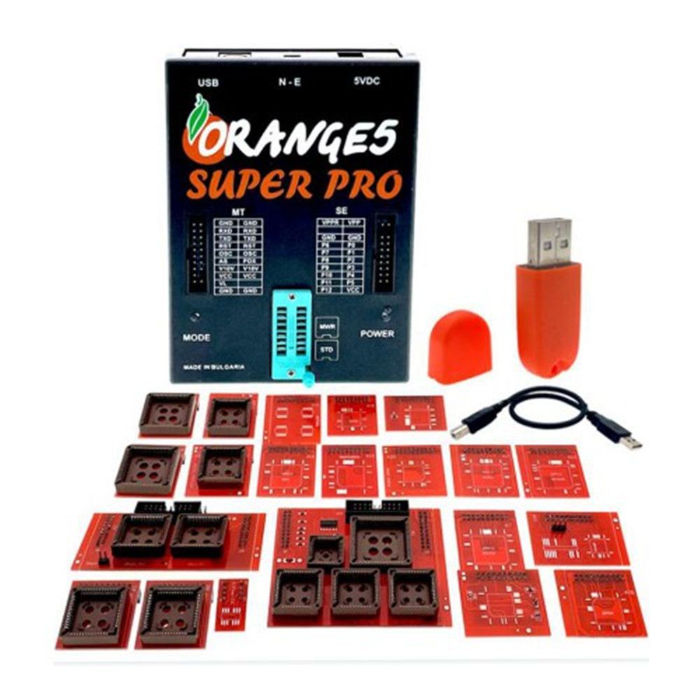 Orange5 Super Pro V1.35 Programmierwerkzeug mit vollem Adapter USB Dongle für Airbag Dash Module voll aktiviert