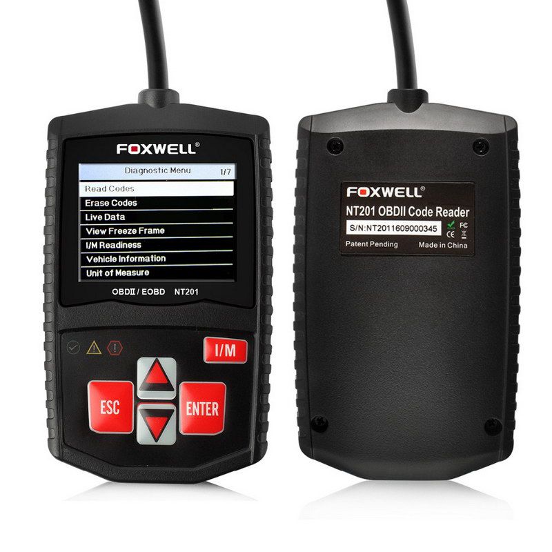 Original Foxwell NT201 Universal OBD2 EOBD CAN Scanner Automotive Engine Code Reader Scan Diagnostic Tool Car OBDII OBD 2 Scanner