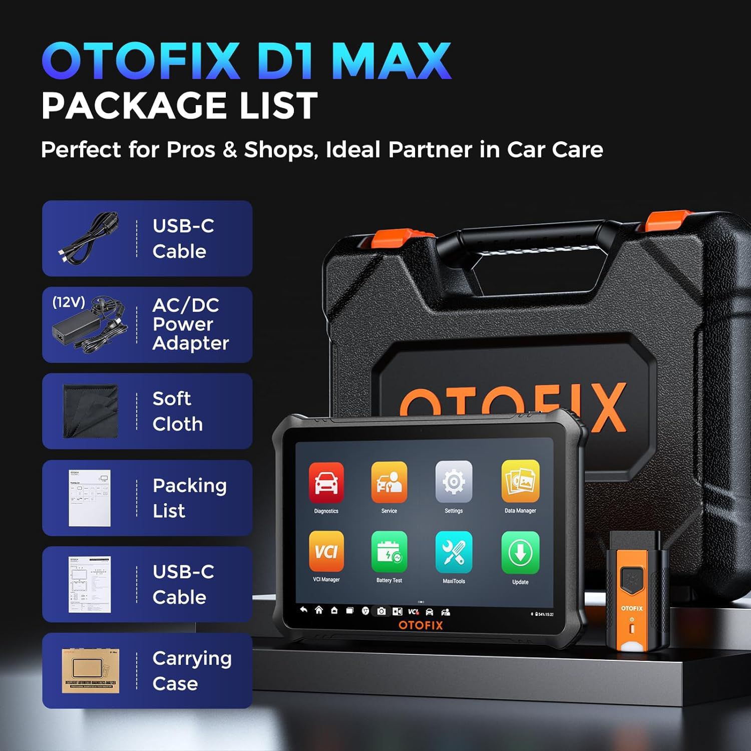 2024 OTOFIX D1 MAX Vollsystemdiagnose Bi-Directional Scanner Unterstützung ECU Coding DoIP, CAN FD 40+ Services