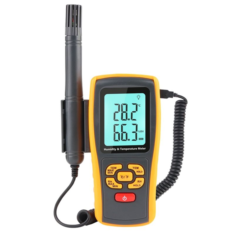 Portable Industrial Digital Thermometer Hygrometer K-Typ Thermoelement Labor Luft Temperatur Feuchte Meter C/F USB Datenlogger