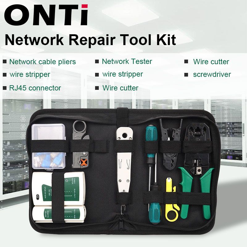 14pcs/set RJ45 RJ11 RJ12 CAT5 CAT5e Portable LAN Network Repair Tool Kit Utp Cable Tester UND Plier Crimp per Plug Clamp PC