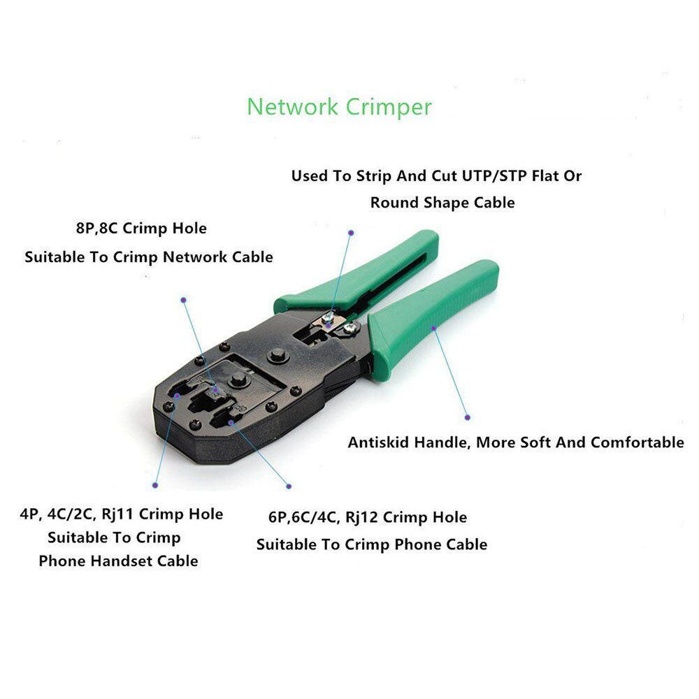 14pcs/set RJ45 RJ11 RJ12 CAT5 CAT5e Portable LAN Network Repair Tool Kit Utp Cable Tester UND Plier Crimp per Plug Clamp PC