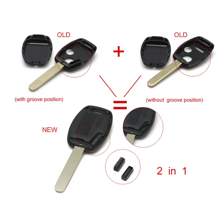 Remote Key Shell 2 Button für Honda 5pcs /lot