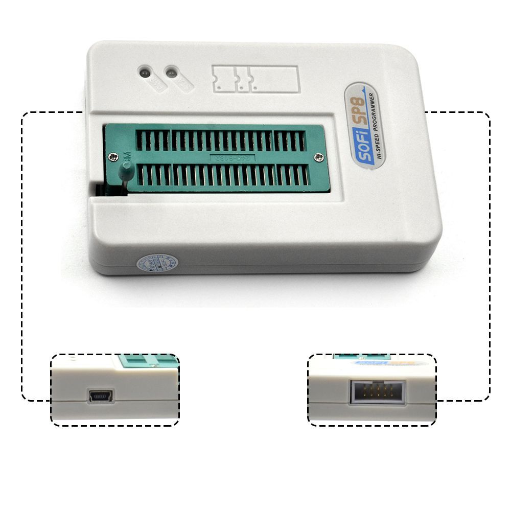 Professional High Speed USB Programmer SOFI SP8-A EEPROM BIOS FLASH ISP 40 Pins Adapter 24 25 93 für Über 4000 IC Chips