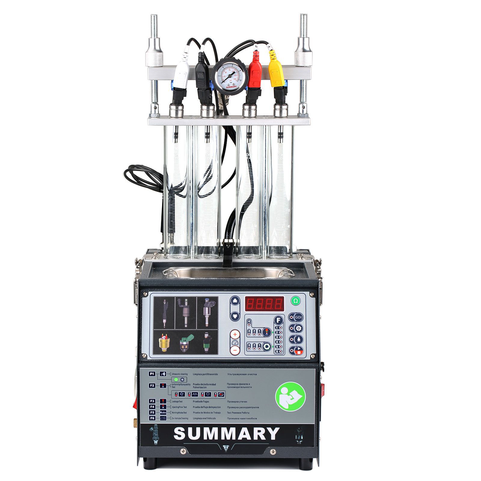 Zusammenfassung PowerJet GDI S4 Injektor Reiniger-Tester Maschine Kit Unterstützung für 110V/220V Benzinfahrzeuge Motorrad