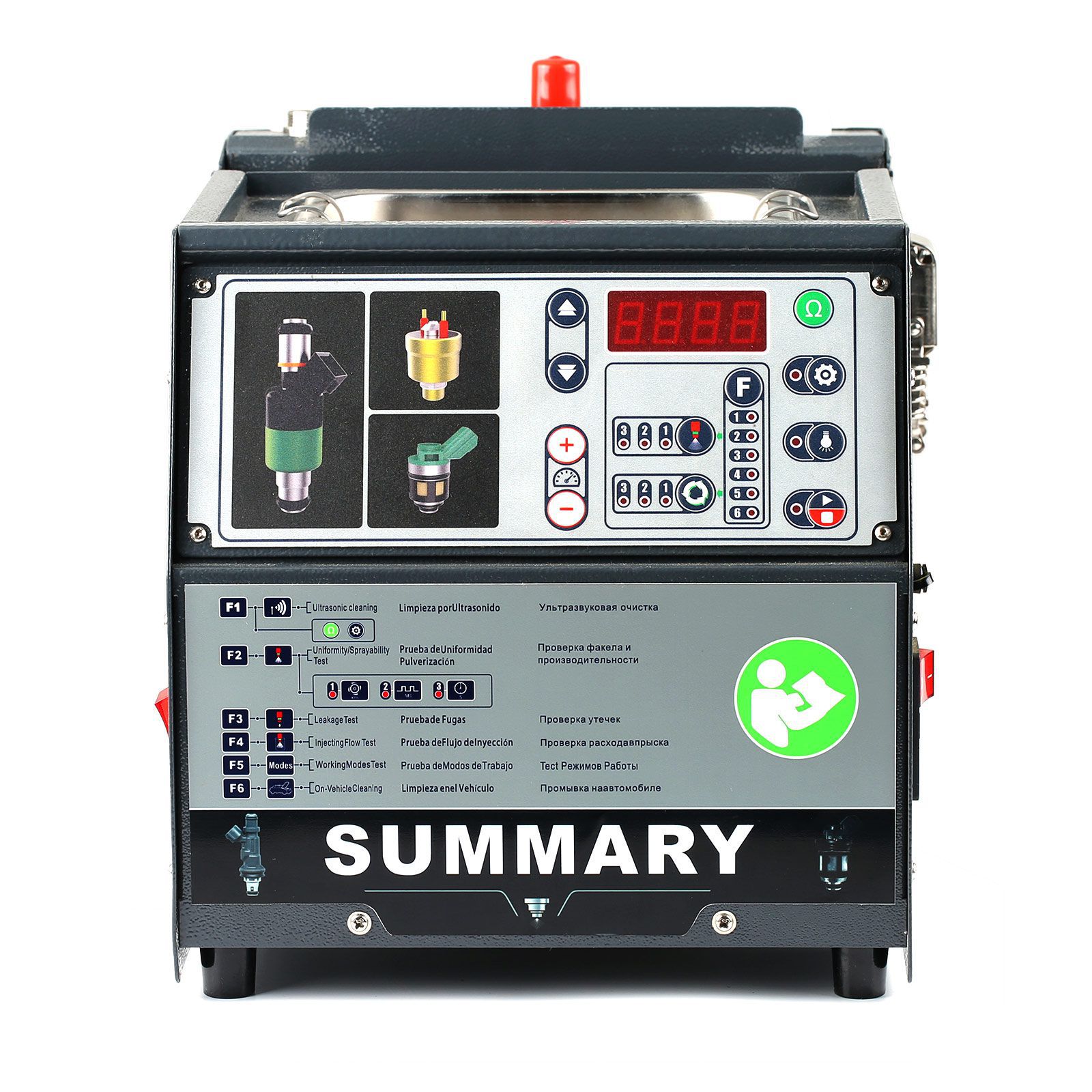 Zusammenfassung PowerJet Pro 240 Injector Cleaner SprayTester Machine Kit Unterstützung für 110V/220V Benzinfahrzeuge Motorrad