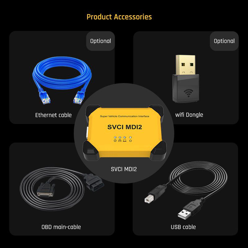 SVCI MDI2 OBD2 Scanner Super Vehicle Communication Tool Kompatibel mit Drittanbietern Custom J2534 Protocol Software For GM /Mazda/Toyota/Honda