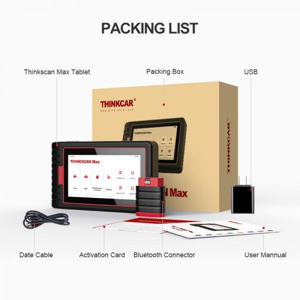 THINKCAR ThinkScan Max All System Autodiagnose Scanner mit 28 Wartungsfunktionen Lebenslang Kostenloses Update