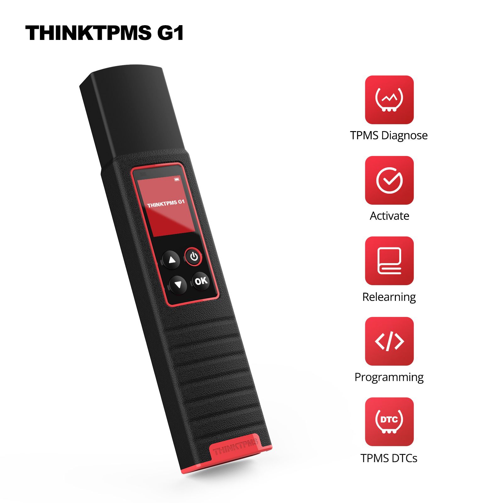 THINKCAR THINKTPMS G1 Reifendruck Fehler Diagnose Tool Unterstützung Sensor Aktivierung Programmierung Lernen mit Batterie Tester