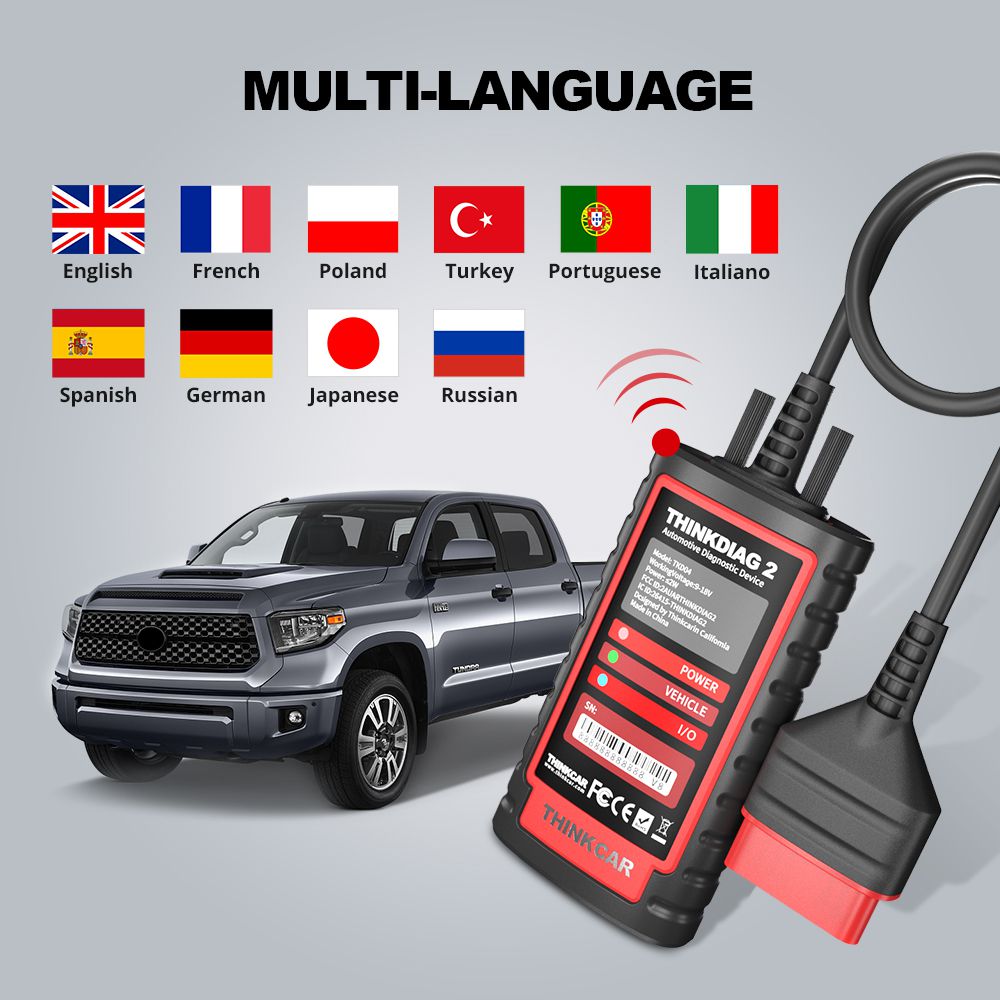 THINKCAR Thinkdiag 2 Unterstützung CAN FD Protokolle OBD2 Scanner Fit Für GM Auto Marken Kostenlose volle Software 16 Reset Funktionen ECU Code