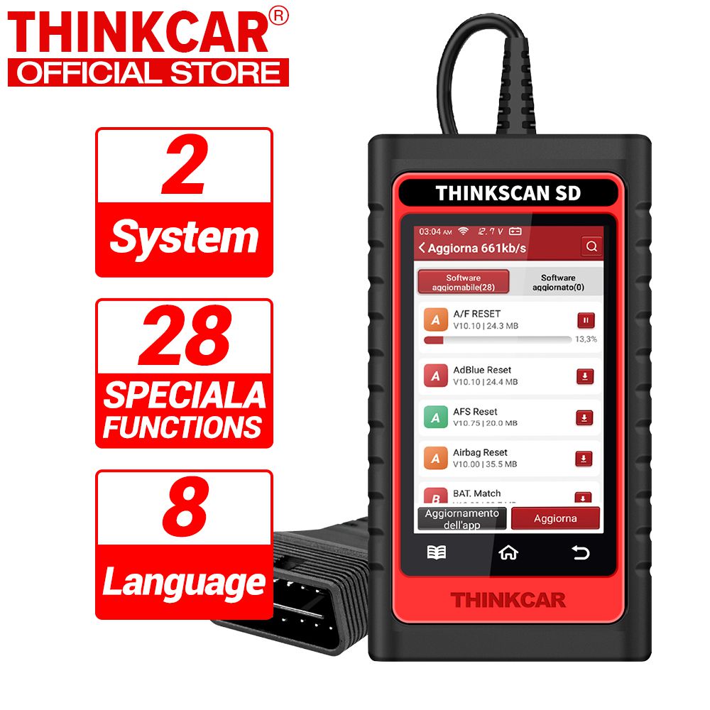 THINKCAR Thinkscan SD2 OBD2 Automotive Scanner ABS SRS Professionelle Diagnosewerkzeuge Alle System Free UpdateCode Reader