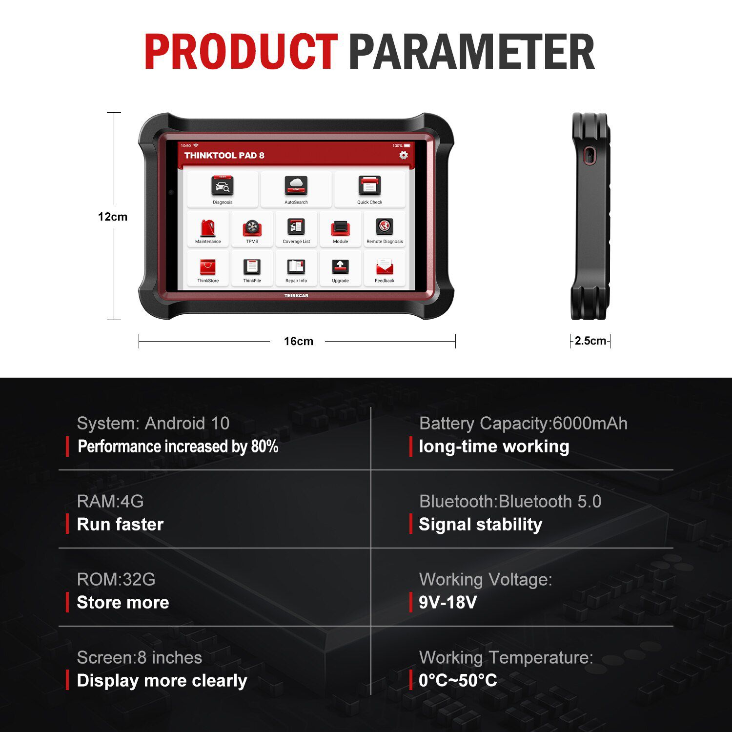 THINKCAR THINKTOOL PAD8 OBD2 Auto Diagnose Tool ECU Coding Aktive Test IMMO ABS EPB Öl Reset Professional Automotive Scanner