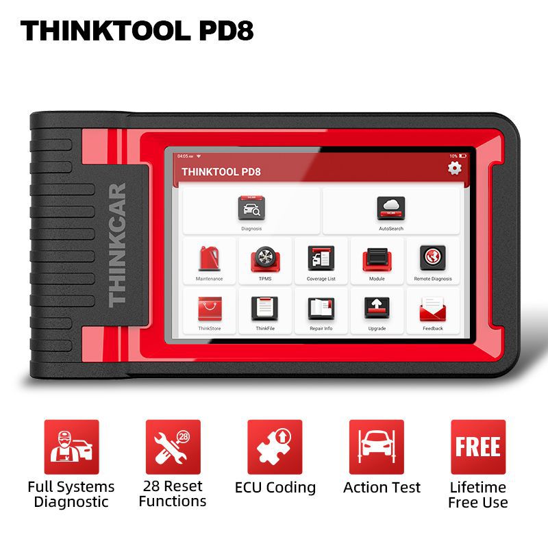 ThinkCAR Thinktool PD8 OBD2 Scanner Professional 28 Reset Service ECU Coding Code Reader Full System Car Diagnostic Tool PK X431