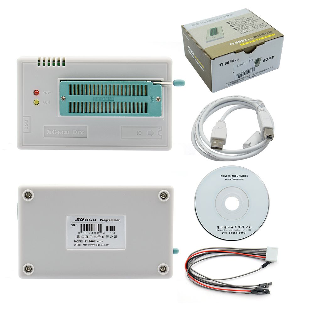 TL866II Plus USB High Performance Programmer Support 150000 +IC SPI Flash NAND EEPROM 8051 MCU PIC AVR GAL