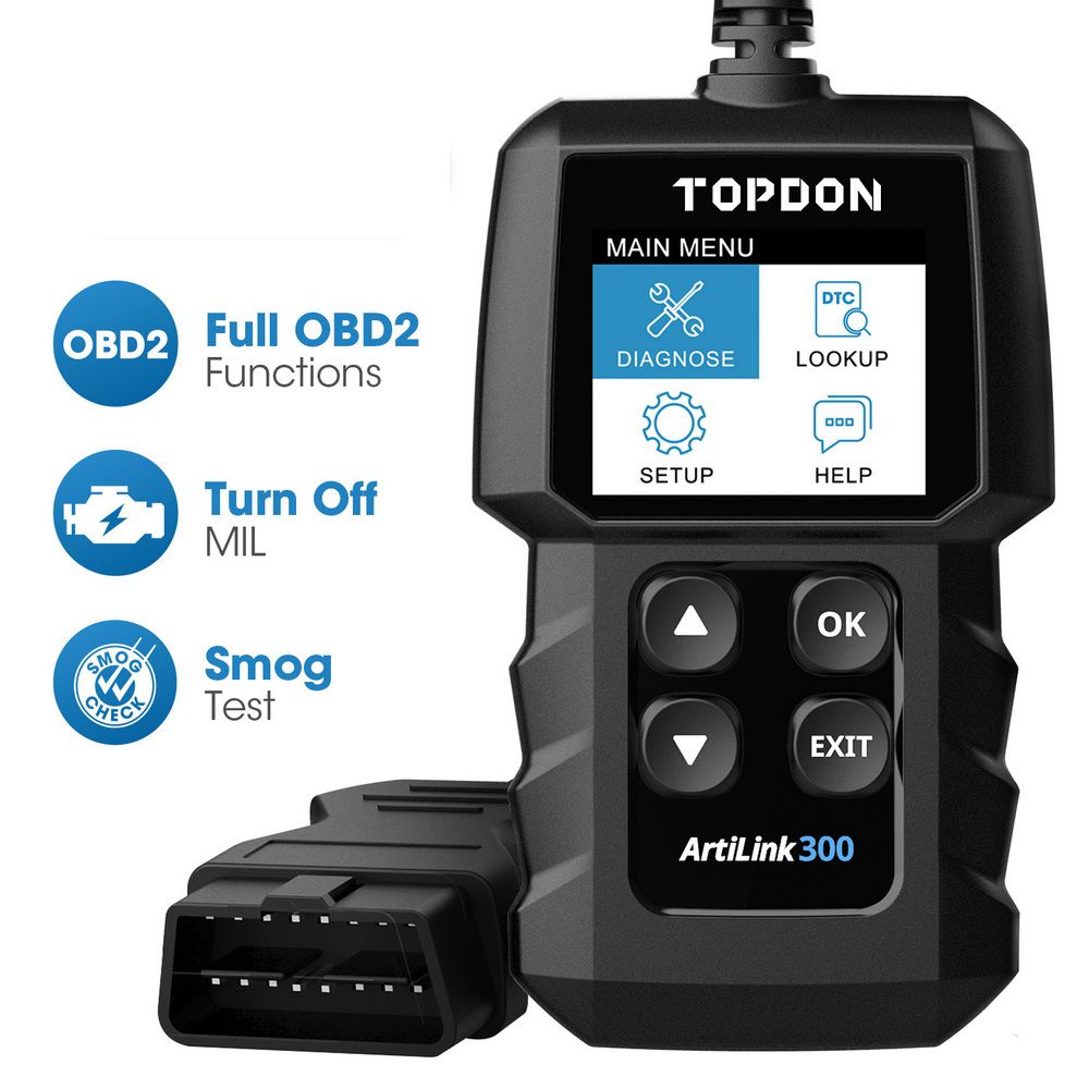 TOPDON AL300 OBD2 Scanner OBDII Code Reader Auto Diagnostic Tool OBD2 Automotive Scanner Engine Analyzer Auto Scan Tool PK ELM327