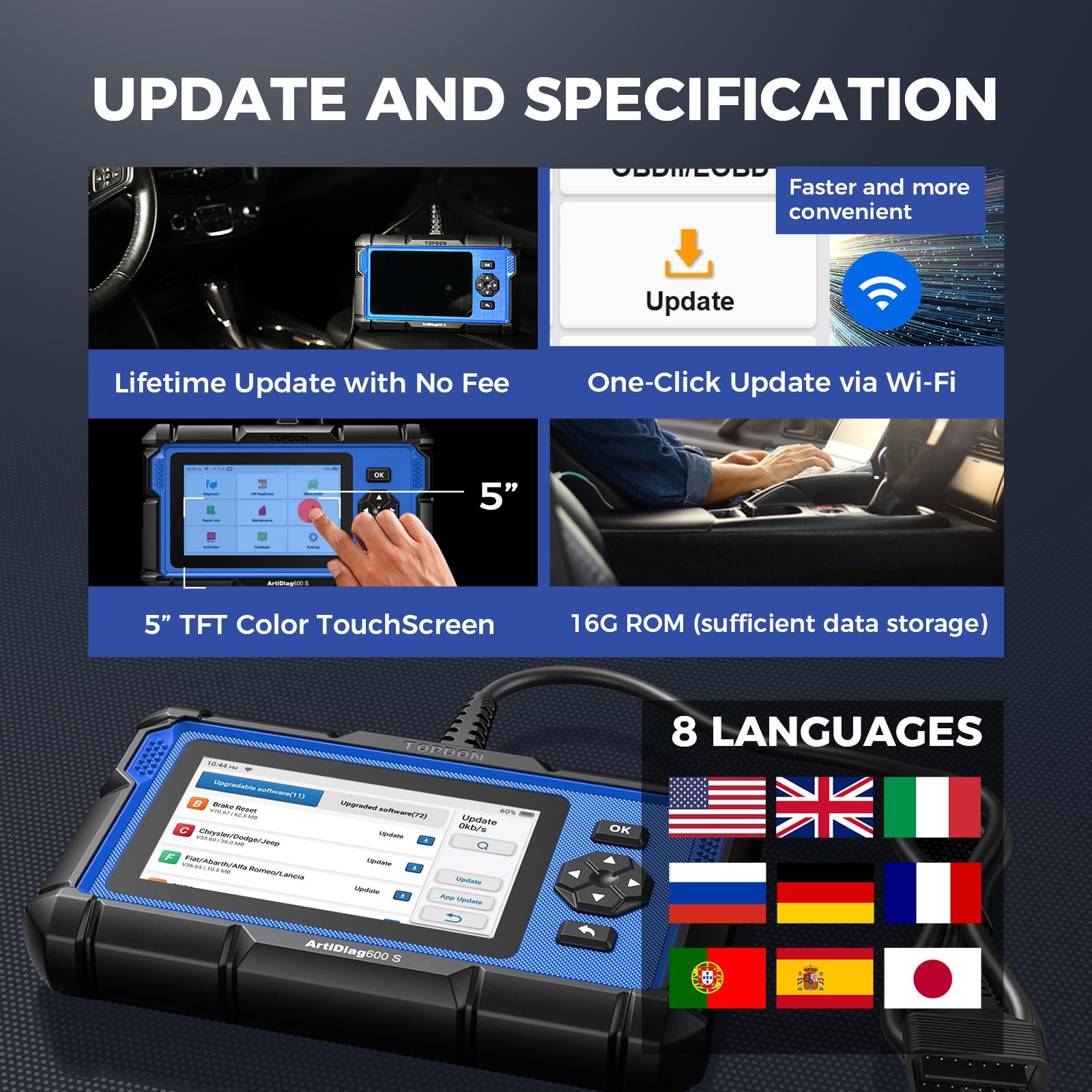 Topdon Artidiag600S Auto Diagnosewerkzeug Auto OBD2 Coder Leser Scanner Werkzeug Vollständiges System Diagnosewerkzeug