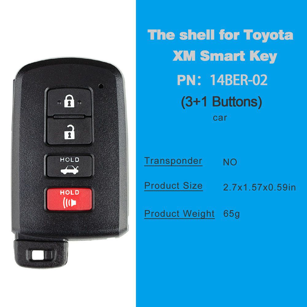 Xhorse VVDI Toyota XM Smart Key Shell 1742 with 3+1 Button 5pcs/lot